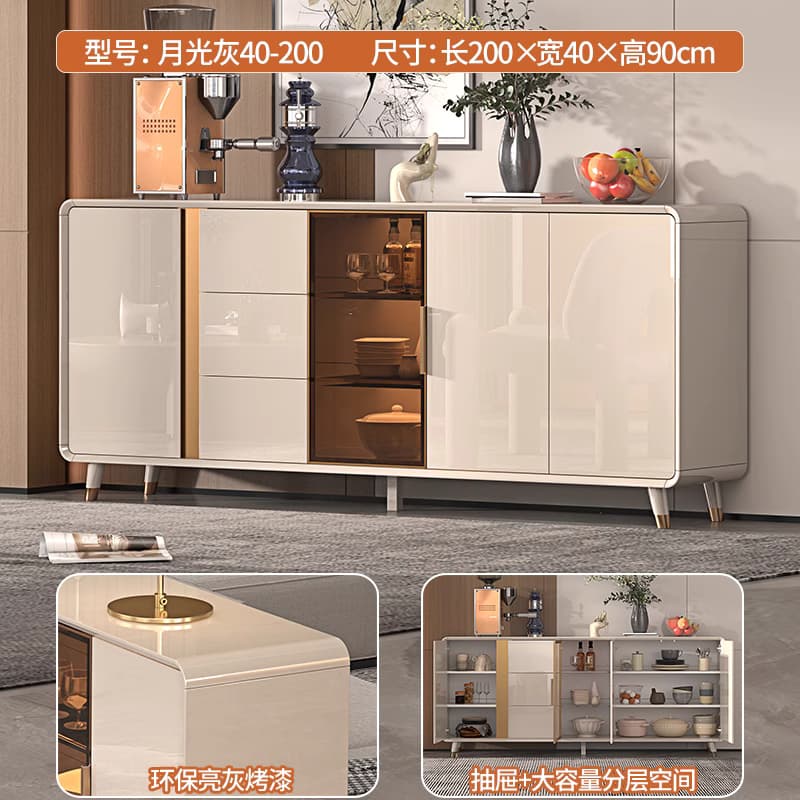 轻奢意式餐边柜现代简约靠墙一体厨房储物柜置物柜客厅收纳柜边柜
