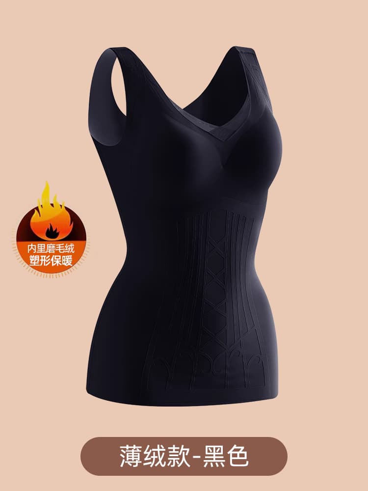 塑身衣上半身免穿文胸塑形美体紧身上衣秋冬加绒保暖收腹背心美背